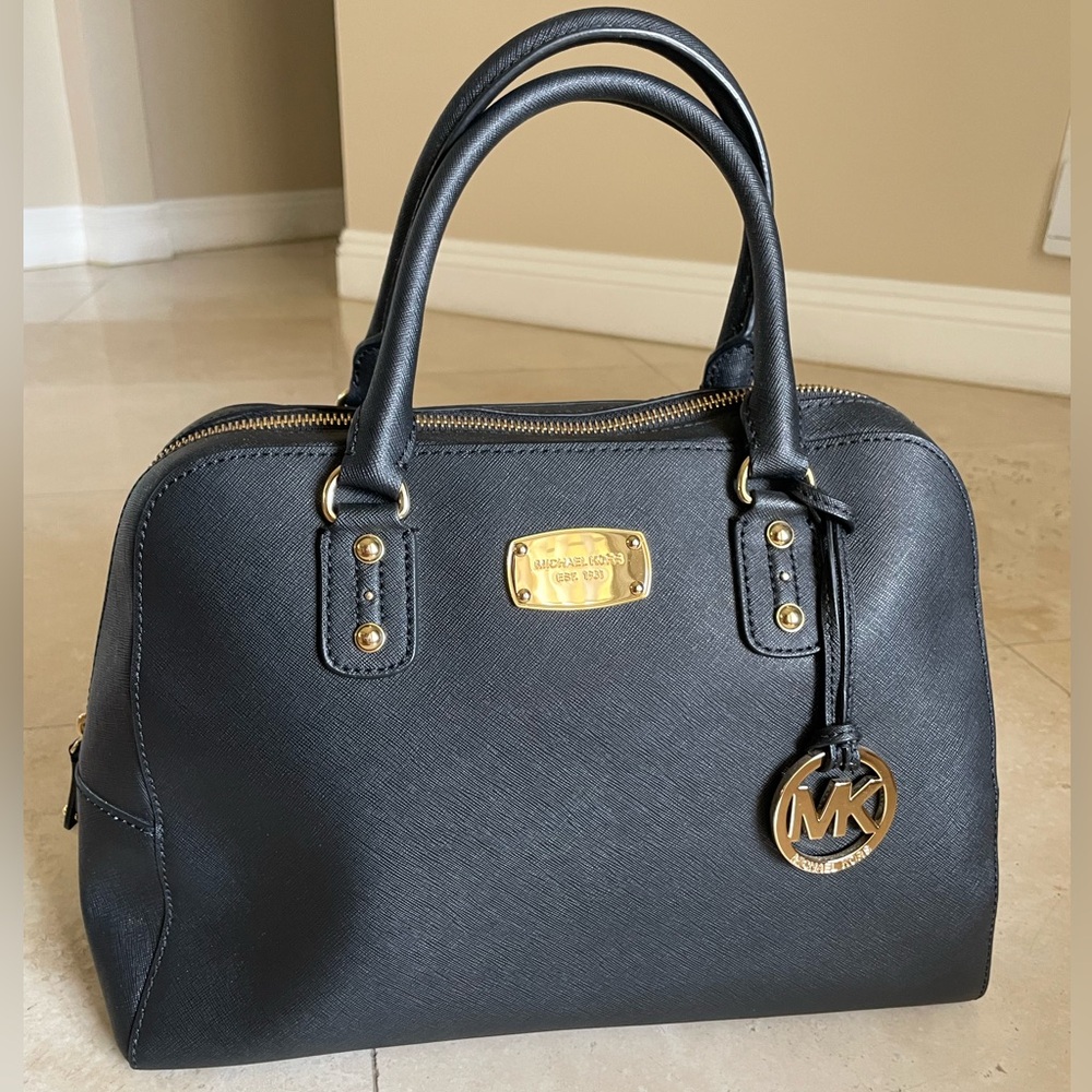 Michael Kors Black Gold Hardware Handbag Purse